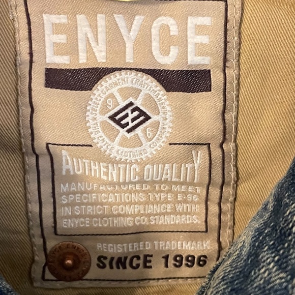 Enyce Men's Faded denim worker jacket with four front pockets. - Picture 10 of 15